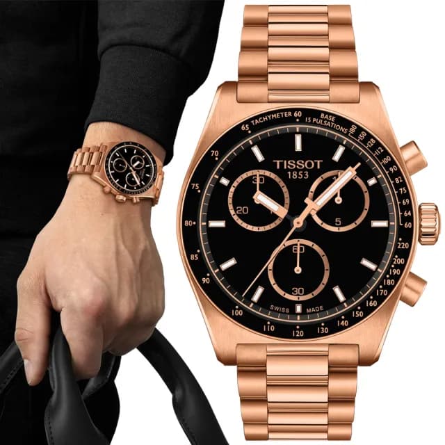 【TISSOT 天梭】PRS516 CHRONOGRAPH 三眼計時腕錶 畢業禮物 送禮 推薦(T1494173305100)