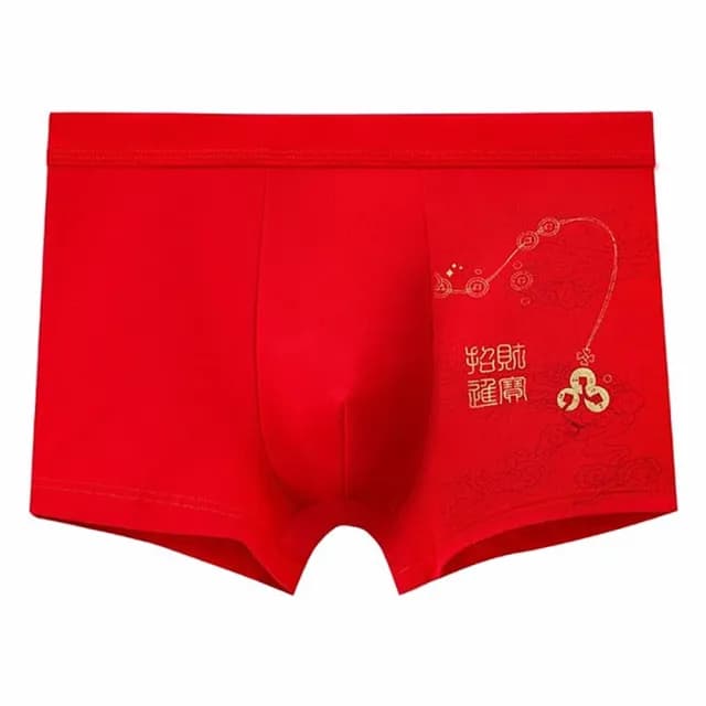 【JEN】開運紅內褲男士石墨烯招財進寶紅內褲大尺寸3XL(送男友 父親節 結婚 生日禮物 麻將 暴富 新年開運)