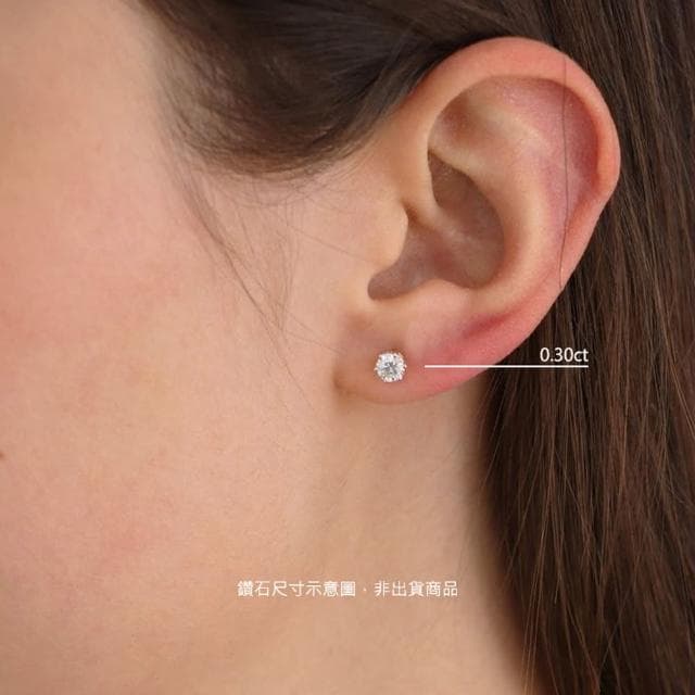 【Luster】618限定!30分 D VS 培育鑽 純銀 鑽石耳環 耳扣(培育鑽石X2總重0.60ct)