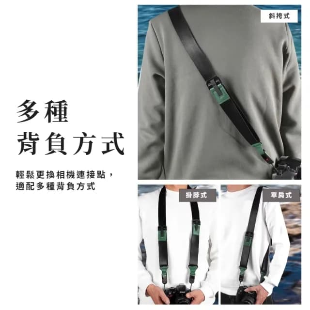 【靈動玩法】舒適文藝綠多功能相機背帶(可單手調節 減壓 肩帶 快拆斜挎式背帶 單眼 禮物)