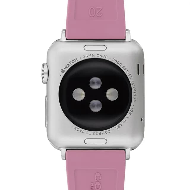 【COACH】Apple Watch 錶帶 38/40/41mm適用 粉紫色菱格紋矽膠錶帶 禮物 送禮(不含手錶)