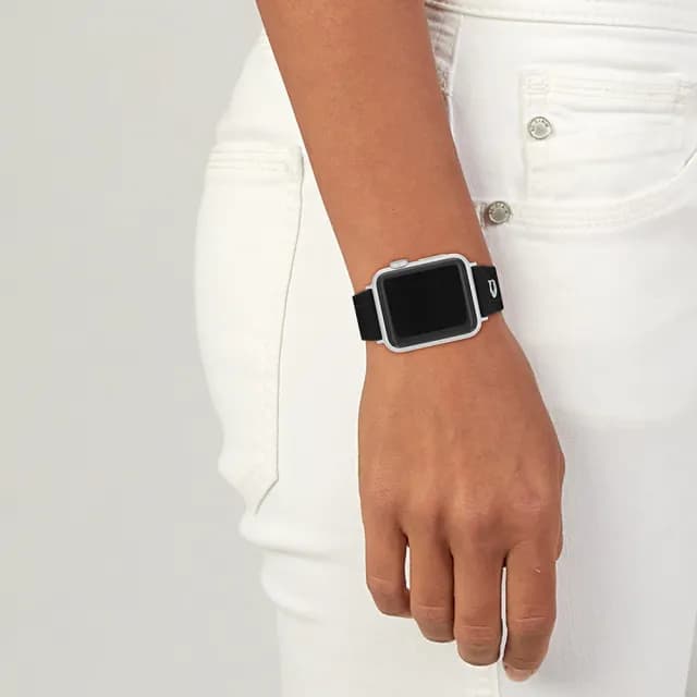 【COACH】Apple Watch 錶帶 38/40/41mm適用 黑色菱格紋矽膠錶帶 禮物 送禮(不含手錶)