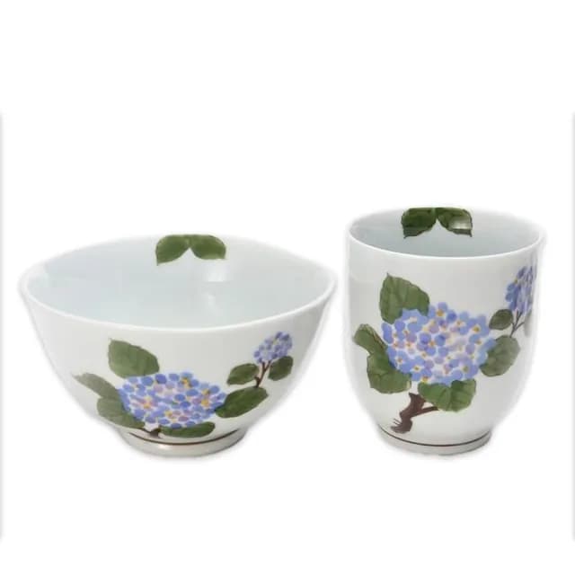 【TACHIKICHI 橘吉】繡球花茶碗・湯吞組(母親節禮物)
