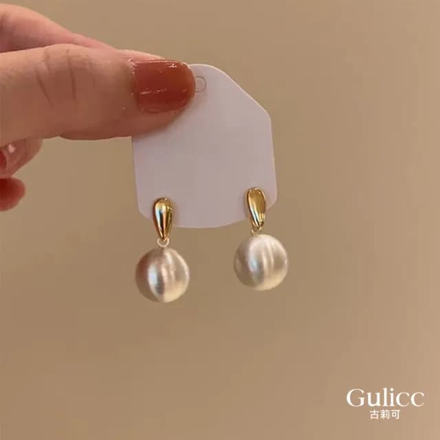 【Golicc】耳環 金屬球型 磨砂拉絲(七夕 情人節 生日 飾品 耳釘 耳飾 耳墜 禮物)