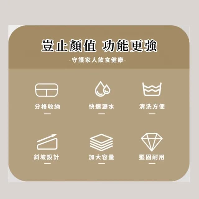 【一目了然】無印風質感立式分格瀝水筷子筒(分類分區 廚房收納架 筷籠 刀架 餐具架 瀝水架 置物架)