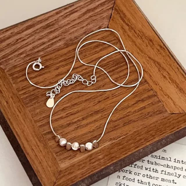 【MoonDy】飾品 項鍊 女生項鍊 純銀項鍊 簡約 氣質 高級感 鎖骨鏈 細項鍊 銀項鍊 銀飾 穿搭配件