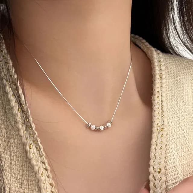 【MoonDy】飾品 項鍊 女生項鍊 純銀項鍊 簡約 氣質 高級感 鎖骨鏈 細項鍊 銀項鍊 銀飾 穿搭配件