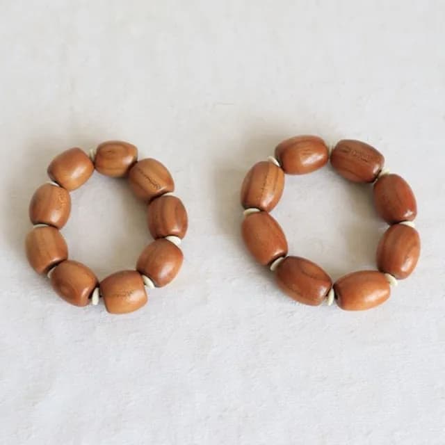 【Penny珮妮】復古桃木桶珠手鍊1入18*17mm(母親節 父親節 送男友 交換禮物  生日禮 情人節 尾牙 新年 結婚)