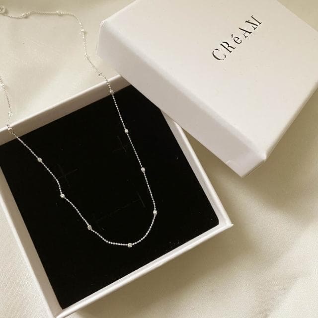 【CReAM】Ophelia925純銀圓珠小豆鍊銀色女項鍊(生日 禮物 送禮 禮盒)