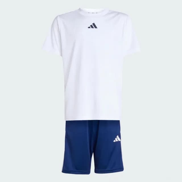 【adidas 愛迪達】TRAIN ESSENTIALS 3-STRIPES 運動套裝 吸濕排汗 童裝 JJ1030