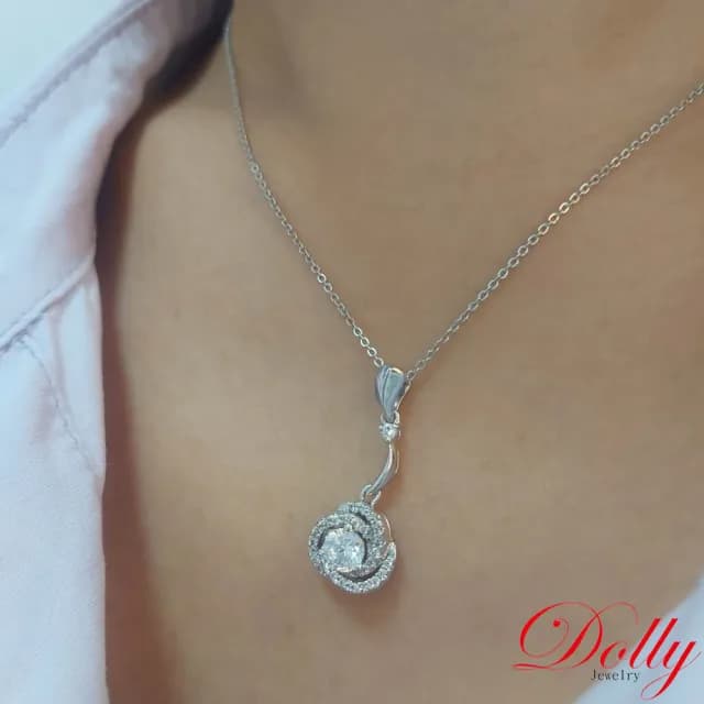 【DOLLY】情人節禮物 0.50克拉 天然鑽石 F/VS2 完美車工14K金項鍊-007(母親節 情人節 交換禮物首選)
