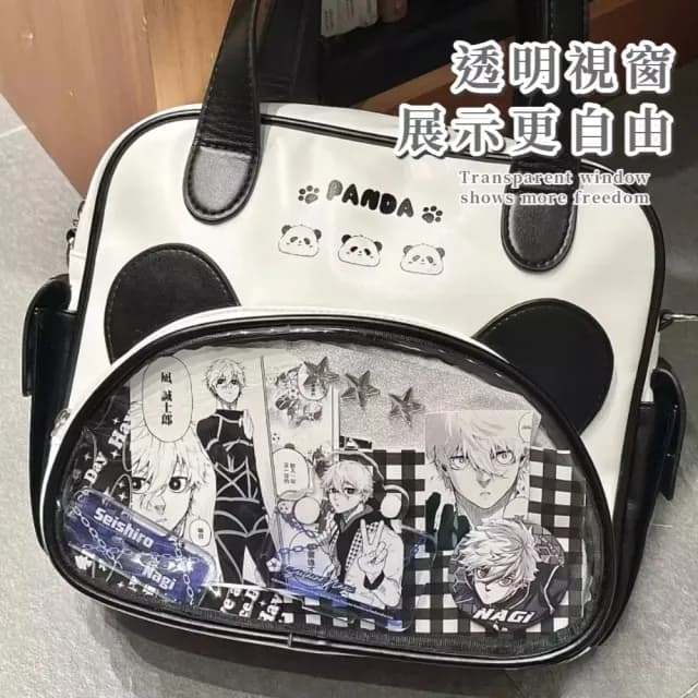 【Y2K潮流】可愛熊貓肩背痛包(偶像小卡套 二次元周邊 手提包 側肩包 演唱會 痛包 生日禮物 娃包