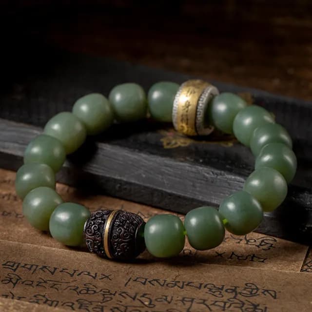 【LEESA】雙11 和田玉手鍊\且末藍\s925銀\手串\天然黑檀\佛珠手鍊\單圈\玉石手鍊\銀銅鑲嵌\男生