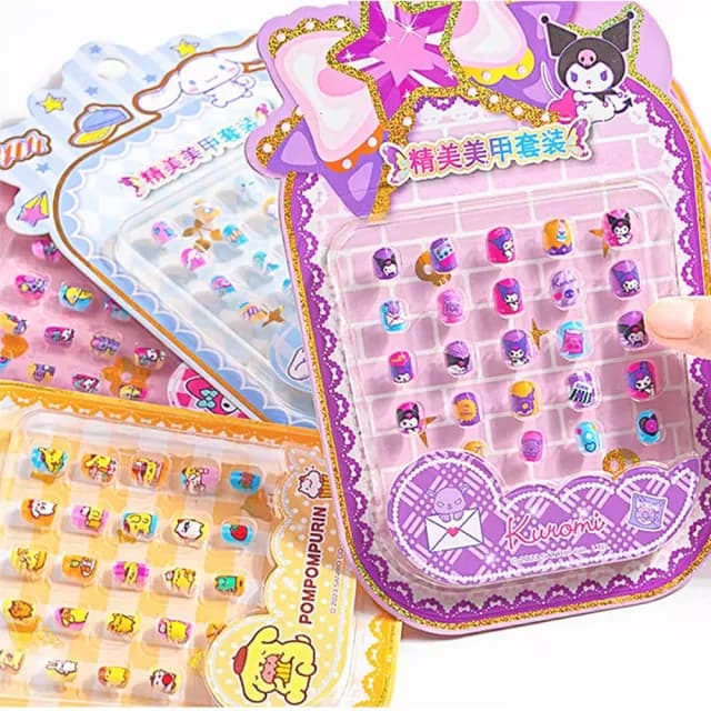 【TDL】三麗鷗HELLO KITTY美樂蒂酷洛米大耳狗兒童指甲貼片美甲貼片玩具組 89145(生日禮物 聖誕節 平輸品)