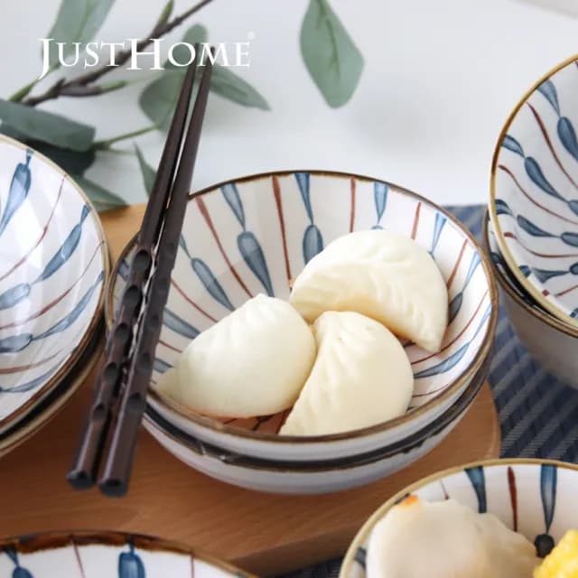 【Just Home】日式彩十陶瓷16件碗盤餐具組附筷子(可微波 碗 碗盤 盤 餐具組)