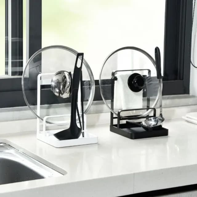 【Homely Zakka】日式簡約鐵藝多功能立式收納架/鍋蓋架/湯勺置物架/收納架(廚房 餐具 收納 鍋蓋架 湯勺架) 