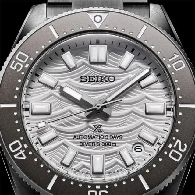 【SEIKO 精工】Prospex 60週年限量 三日鍊 銀色海浪 潛水機械錶 七夕 情人節禮物(SPB511J1/6R55-00K0S)