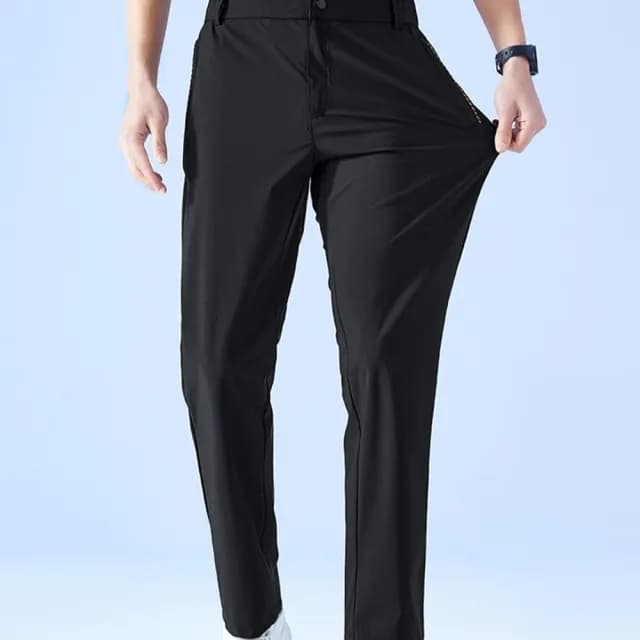 【時尚巴黎】現貨+預購 男商務西裝褲修身西裝褲直筒機能涼爽長褲免燙(男長褲休閒彈力冰絲父親節禮物74ks81)