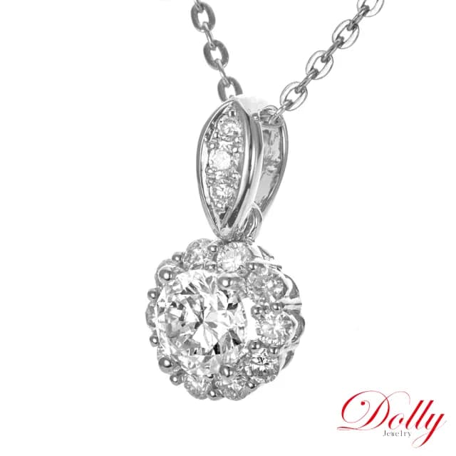 【DOLLY】情人節禮物 0.50克拉 天然鑽石 F/VS2 完美車工18K金項鍊-020(母親節 情人節 交換禮物首選)