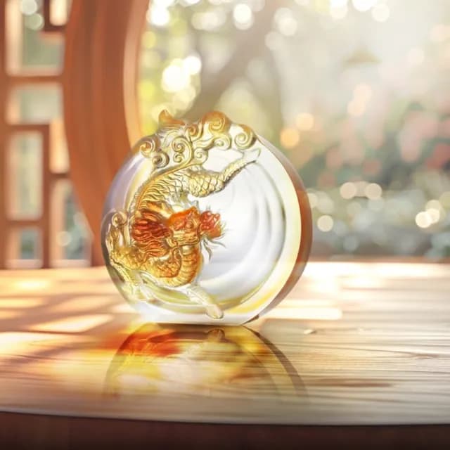 【琉璃工房 LIULI】舞朝陽 神威麒麟 入厝禮/轉任(送禮/琉璃/禮物/水晶/藝術品/禮贈/企業)