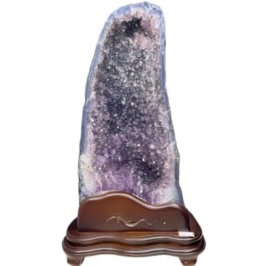 【恬芯晶品】7.05kg精選巴西紫水晶洞新居財位擺設OK15(紫鈦晶晶洞開運招財招貴人開業財位新春禮物)