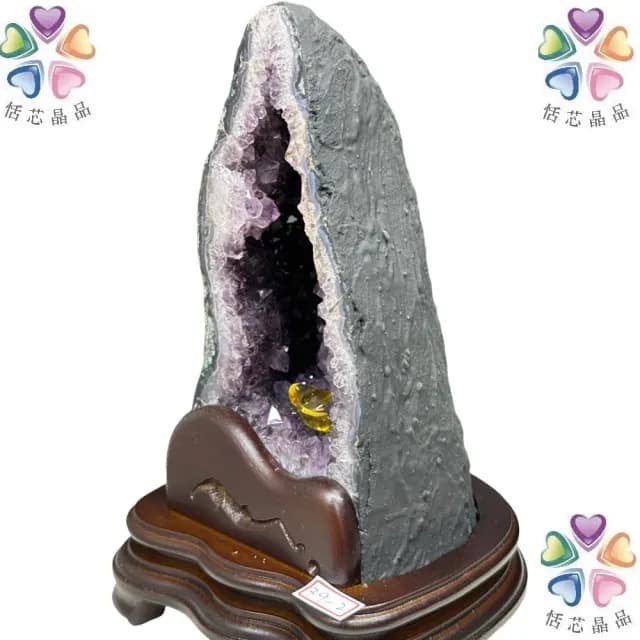 【恬芯晶品】2.85kg精選巴西紫水晶洞新居財位擺設OK21(紫鈦晶晶洞開運招財招貴人開業財位新春禮物)