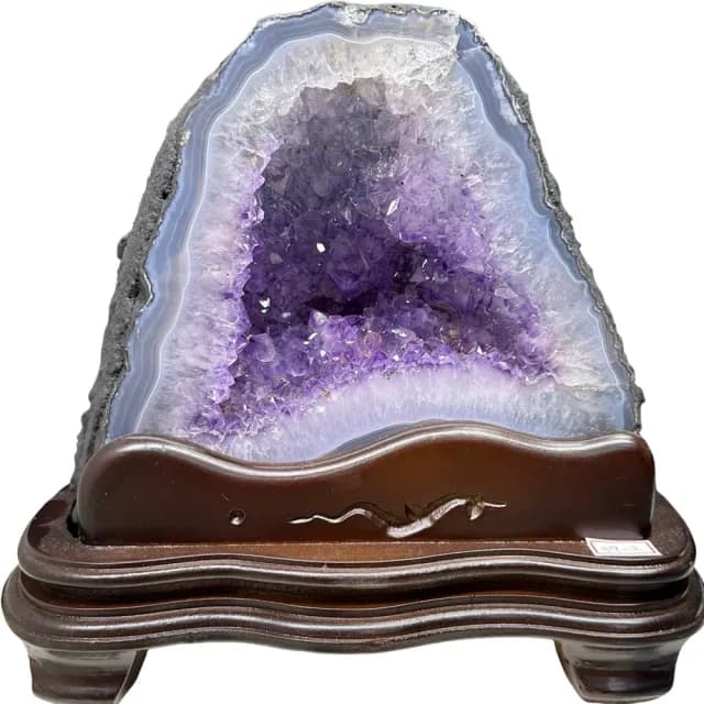 【恬芯晶品】6.86kg精選巴西紫水晶洞新居財位擺設OK26(紫鈦晶晶洞開運招財招貴人開業財位新春禮物)