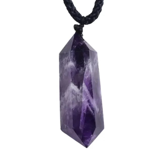 【原石打磨】天然夢幻紫水晶雙尖六稜柱項鍊(思緒 貴人運 好人緣 開運飾品 吊墜 能量石 上班族)