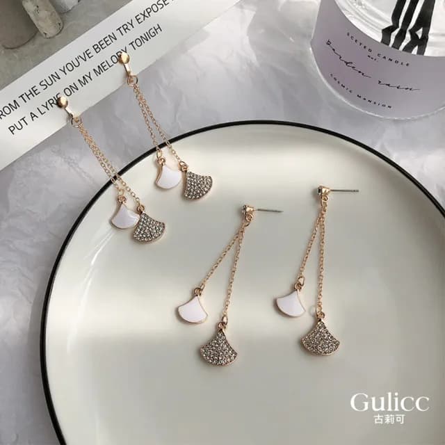 【Golicc】耳墬 銀杏葉子 名媛氣質耳環(七夕 情人節 生日 飾品 耳釘 耳飾 耳墜 禮物)
