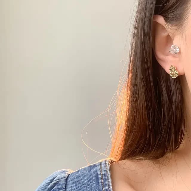 【LEEHER】雙11 高級感/百搭/金色耳環/葫蘆/耳針/耳飾/耳釘/送女生/飾品/耳環/女生耳環/純銀耳