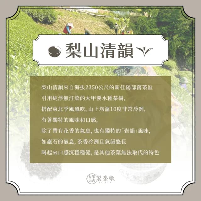 【梨山聚鑫製茶廠】梨山清韻手採高冷茶1斤組75g×8包(75克/包、正產地、輕發酵、無焙火)