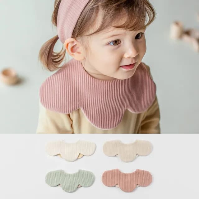 【Happy Prince】韓國製 Fleecy馬卡龍雙面嬰兒童花瓣圍兜(寶寶口水巾花朵花形)