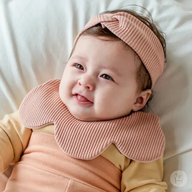 【Happy Prince】韓國製 Fleecy馬卡龍雙面嬰兒童花瓣圍兜(寶寶口水巾花朵花形)