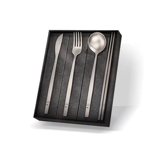 【Keith】鎧斯實心長柄西餐具套裝4入組 鈦刀叉勺筷 / Ti5211(鈦環保筷 西式牛排刀 長柄甜品叉 長柄湯匙)
