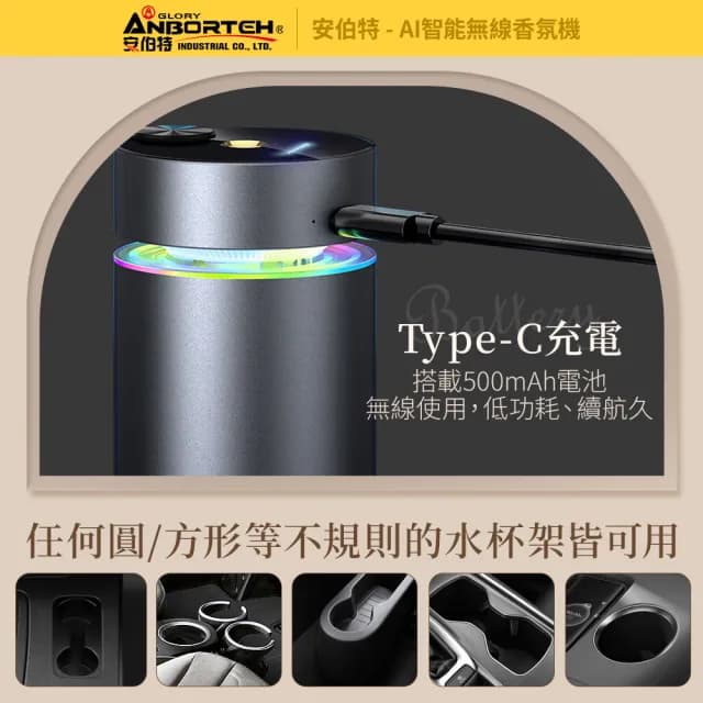 【ANBORTEH 安伯特】AI智能無線香氛機 國家認證 一年保固(霧化器 加濕器 噴霧機 香氛機)