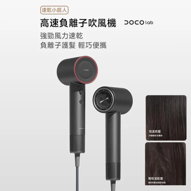 【Doco】小米有品 高速負離子吹風機(高速/吹風機/負離子 H800)
