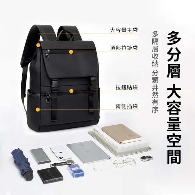 【SUNORO】父親節禮物 日式大容量雙肩後背包 PU皮革筆電包 旅行出差後背包 學生書包 側背包 行李箱掛包