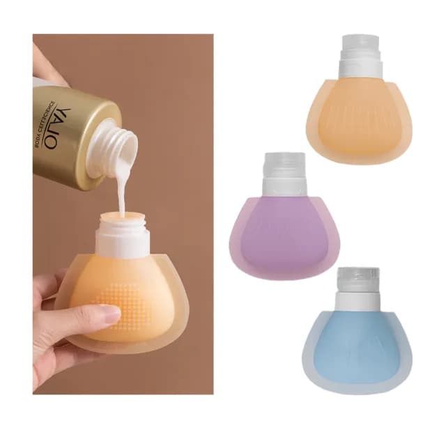 【SUNORO】3入組 可擠壓式保養品分裝瓶 大口徑旅行分裝瓶 沐浴乳洗髮精化妝品分裝瓶 分裝盒 90ML