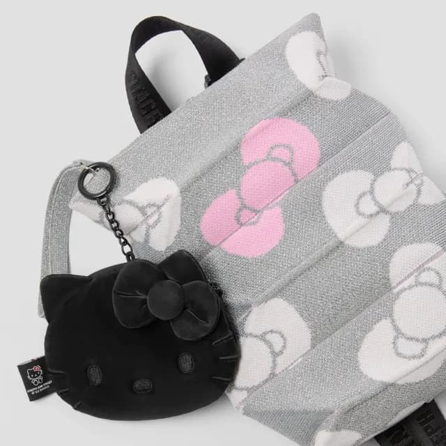 【JOSEPH AND STACEY】官方直營三麗鷗聯名HAZE凱蒂貓天鵝絨多功能零錢包(雙11/黑/SANRIO/JS百褶包/uniarts)