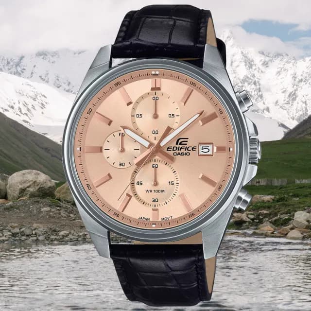 【CASIO 卡西歐】EDIFICE 經典都會計時腕錶 七夕 情人節 送禮 推薦(EFV-610EL-5A)