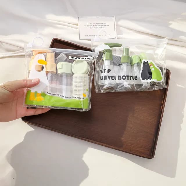 【樂居家】輕旅行美妝分裝瓶組(保養品分裝 旅行空瓶 噴瓶 乳霜瓶 旅行分裝瓶 化妝水 盥洗用品 精華液)