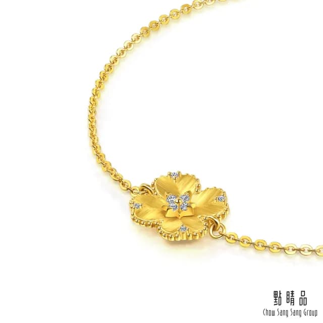【點睛品】幸運星鑽 鑽石黃金手鍊