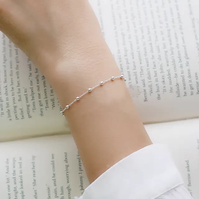【BLUMA】雙11 親子手鍊 大人小孩手鍊 心情點滴圓珠純銀手鍊(925純銀女生手鏈 圓珠鍊 兒童禮物