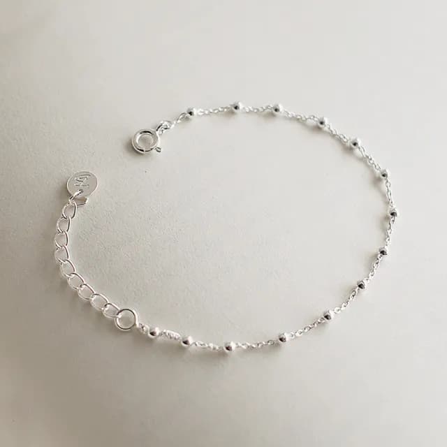 【BLUMA】雙11 親子手鍊 大人小孩手鍊 心情點滴圓珠純銀手鍊(925純銀女生手鏈 圓珠鍊 兒童禮物