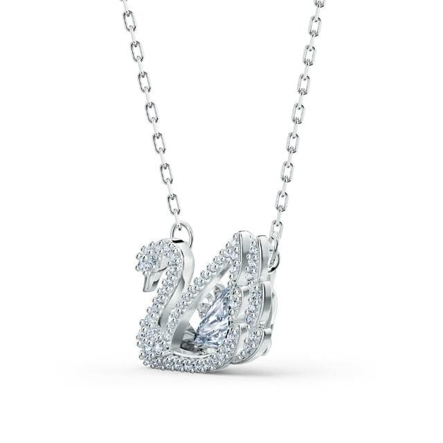 【SWAROVSKI 官方直營】Swan 項鏈 天鵝 白色 鍍白金色