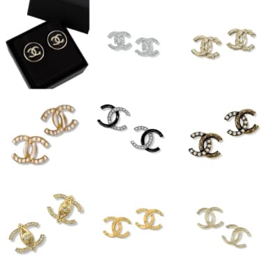 【CHANEL 香奈兒】經典雙C 針式耳環(多款)
