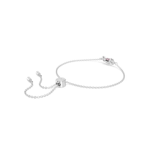 【SWAROVSKI 施華洛世奇】Lifelong Bow 手鏈 蝴蝶結 粉紅色 鍍白金色(情人節禮物)
