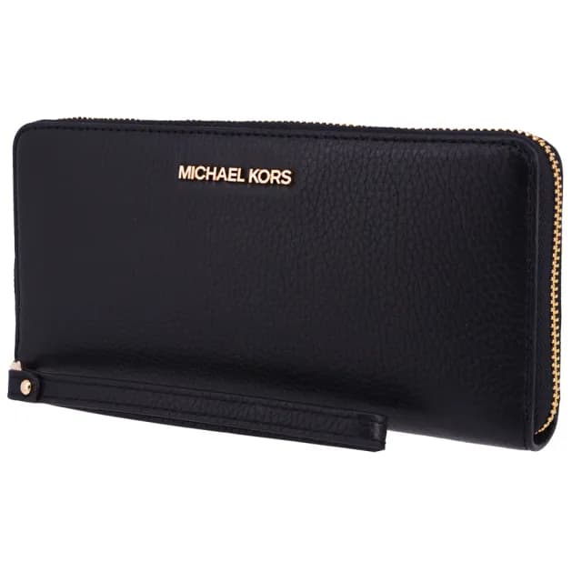 【Michael Kors】JET SET TRAVEL系列 金字LOGO 16卡 多功能 卡王 手鍊 拉鍊 大長夾(多色任選)