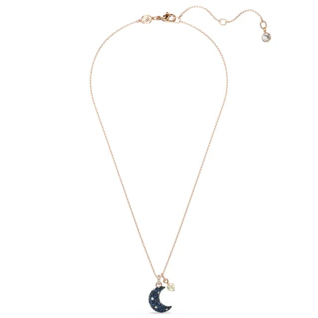 【SWAROVSKI 施華洛世奇】Sublima 鏈墜 水晶珍珠 月亮 漸層色 鍍玫瑰金色