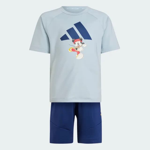 【adidas 愛迪達】DISNEY 米奇 運動套裝 涼感 童裝 JF3621